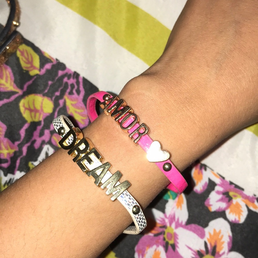 BCBG bracelets.